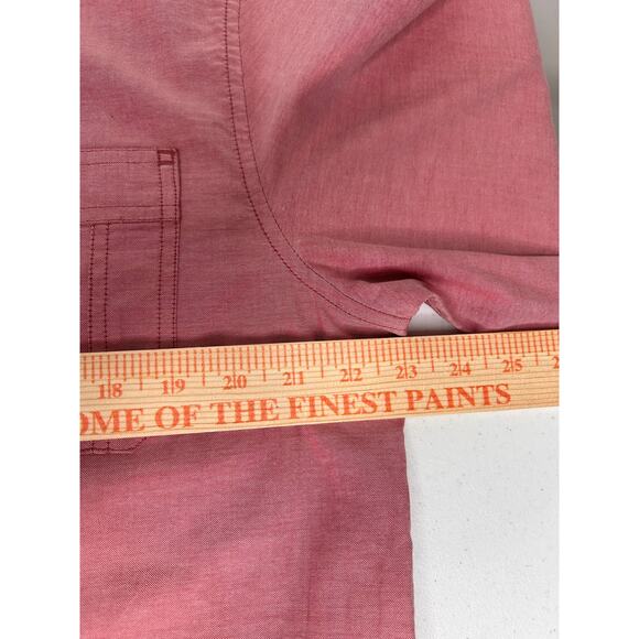 Port Authority Red Chambray Button Down Shirt Sz L Casual - Picture 4 of 5